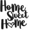 Beautiwall Ästhetische Raumdekoration Metall Wandkunst - Home Sweet Home Wandkunst für Schlafzimmer Boho Dekor - Pulverbeschichtet Schwarz Matt Karbonstahl Wanddekor