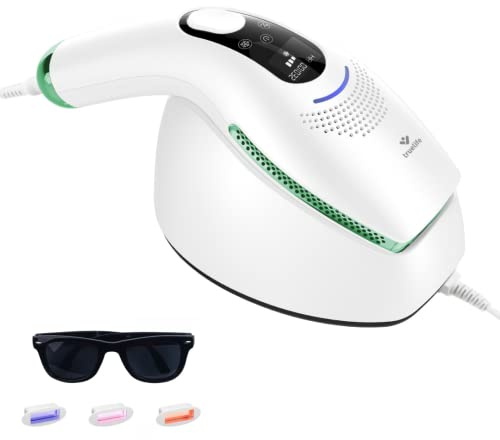 TrueLife BELLE IPL E5 IPL Geräte Haarentfernung Laser mit Kühlsystem, 600.000 Lichtimpulse, 5 Lichtstärken, Schmerzfreie Haarentfernung Laser für alle Körperteile, LCD-Display, Augenschutzsensor