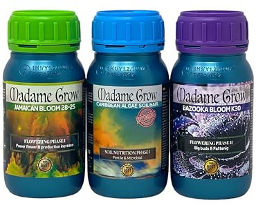 KIT MADEIRA - 3 x 250 ml - Fertilizantes Orgánicos - Abono de Algas, PK de Floración y Engordador de Cogollos - Plantas Sanas - Cogollos Explosivos- Nutrientes Premium (250 ml)