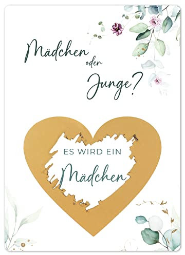 Joli Coon Rubbelkarte Geschlecht verkünden - Es wird ein Mädchen - Gender Reveal Party - Boy or Girl