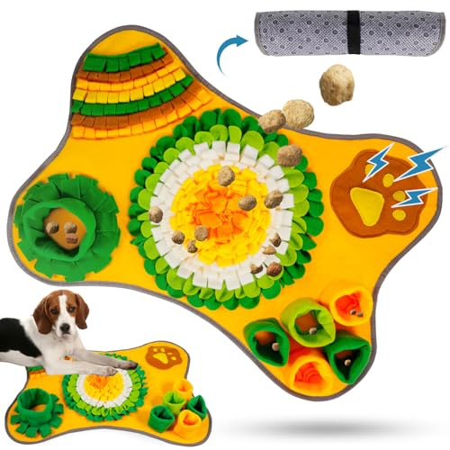 POWZOO Alfombra Olfativa Perros,Alfombra Olfato Perro,Estera de Alimentación Lenta Portátil para Entrenamiento de Forrajeo,Juego Inteligencia Perros Juguete Interactivo Snuffle Mat para Perros