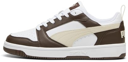 PUMA Rebound V6 Low Unisex Sneaker, Espresso Brown Alpine Snow White, 45 EU
