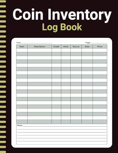 Coin Inventory Log Book: Coin Collectors’ Inventory Notebook, Book To Reference Collector Coins, Coin Collection Inventory , Keep Track Key Specifics About Your Coins Grade