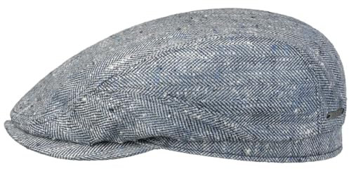 Stetson Tweed Herringbone Driver Flatcap Herren Frühjahr/Sommer blau 62 cm