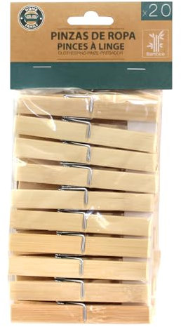 FORNOR 85323 Pince à Linge en Bambou X 20-9,5 x 1 x 1 cm