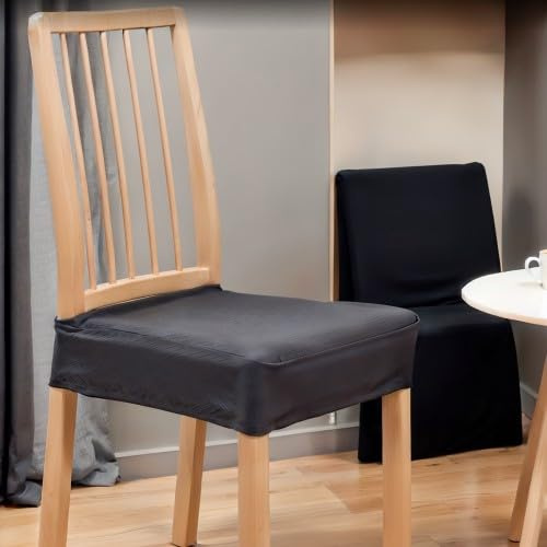 Litinliv Funda Silla Pack 4, Fundas Sillas de Comedor, Funda para Sillas Elástica, Fundas Sillas Ajustables, Fundas Protectoras para Sillas, Funda Protectora Silla, Lavables para Oficina, Hogar (Gris)
