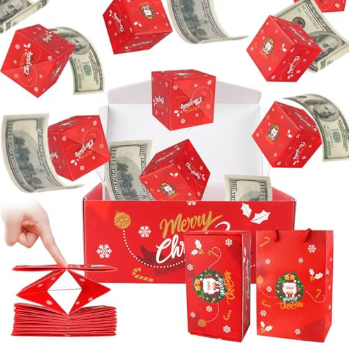 Weihnachts-Explosionsbox, DIY-Explodierungs-Überraschungsbox, Weihnachts-Pop-Up-Geschenkbox mit 12 Karten, Personalisierte Weihnachtsgeschenke, DIY-Pop-Up-Box für Weihnachten