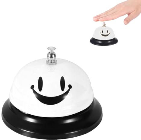 1 Stück Tischglocke,Tischklingel,Klingel,Rezeptionsklingel Mit Knackigem Klingeln,Handglocke Klein Tischglocke Anruf Bell Für Restaurant Küche Hotel Bars Service Haustier Party (Weiß)