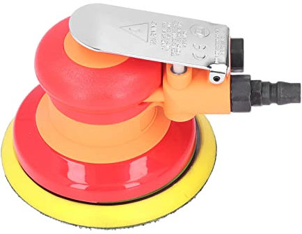 MOZUO 5in Pneumatic Sander Rubber High Carbon Steel Stainless Steel ABS Random Orbital Grinder Polisher Kit with Wrench for Automotive Sheet Metal Polishing