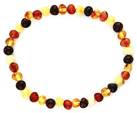 Générique Bracelet en ambre naturel de la Baltique (18 cm) – Perles d'ambre de la Baltique – Bracelet pour adulte (multicolore)