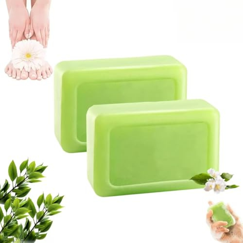 Loravey Relief Soap Bar,Loravey Tea Tree Oil Soap,Natural Foot & Body Soaps,Deep Pore Cleansing, Gentle Exfoliating Bar Soaps,Odor Control & Daily Refreshing Cleanse,2PCS