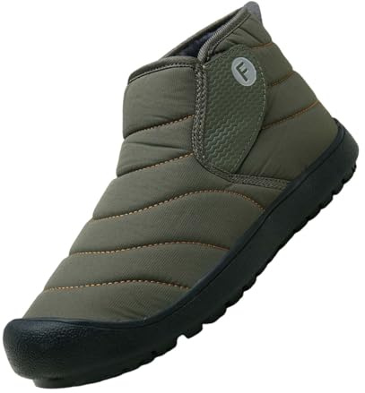 Chaussures de neige pour homme - Chaudes - Doublées - Bottes de randonnée sans lacets - Antidérapantes - Pour l'extérieur - Chaussures d'hiver montantes - Couleur unie - Légères, AG2., 37 EU
