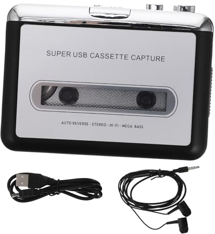 MUELODSIC Convertidor De Casete a Mp3 USB Portátil, para Coleccionistas De Música, Diseño Compacto Batería, Compatible Alimentación Dc5v, Uso Personal y Digitalización De Casetes