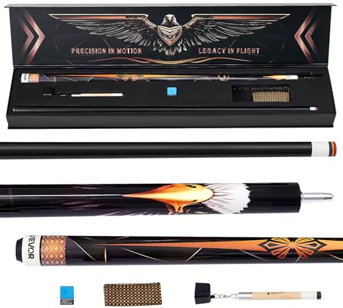 VEVOR Billardqueue 1 STK. (1473,2 mm / 538 g) aus kanadischem Ahornholz mit mehrschichtiger Spitze & ABS-Verbindungsring & Farbbox, Billardstock für Bar Zuhause Büro Amerikanisches 9-Ball-Spiel