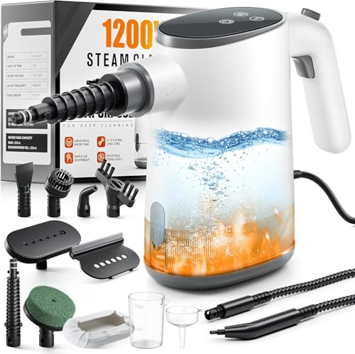 Handdampfreiniger, Dampfreiniger, 650ML Wassertank Dampfreiniger und 11-teiligem Zubehör-Set zum Entfernen von Schmutz und Fett