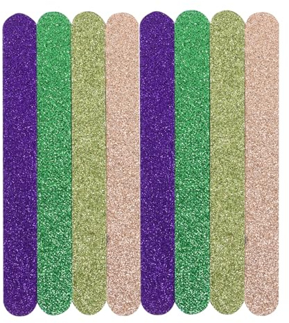 Mikinona Lime per Unghie Glitterate 20 Pezzi Levigatrice a Lima Glitterata in EVA per Manicure e Pedicure Professionale Portatile e Resistente All’Abrasione per Unghie Colore Casuale