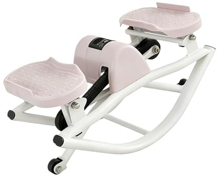 Stepper A Dondolo A – Acciaio Ad Alto Contenuto di Carbonio 49 X 27 X 23 Cm con Corde Di Trazione | Bilancia Rocker Allenamento Ginocchia Gambe Fianchi Addominali, Ufficio Ginnastica per