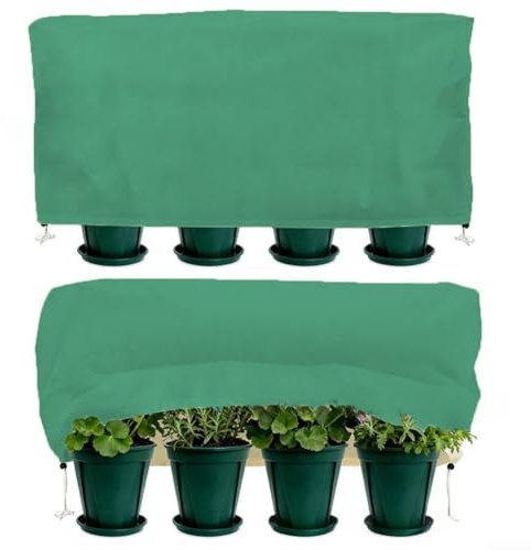 Eawfgtuw Lot de 2 housses de protection contre le gel pour plantes vertes en tissu non tissé pour l'hiver et le froid avec matériau respirant et plusieurs tailles, vertes (101,6 x 38,1 x 45,7 cm)