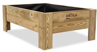 Hortalia Huerto Urbano - Jardinera de Madera Mesa de Cultivo - Protección Autoclave Nivel IV - Gardenbrico (L40)