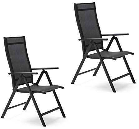 KG KITGARDEN - Pack de 2 Sillones Terraza/Jardín Multiposiciones, 103x55x66cm, Negro