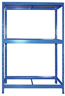 Office Marshal Reifenregal bis 8 Reifen - Reifenständer für Sommer- und Winterreifen Werkstatteinrichtung Kellerregal, Garagenregal, Werkstattregal - 180x130x50 cm - Blau