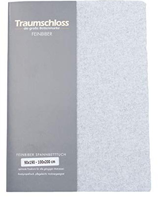 Traumschloss Spannbetttuch »Biber« 90% Baumwolle, 10% Polyester | Feinbiber-Ausführung für extra Wärme an kalten Tagen | hellgrau | 90-100x200cm