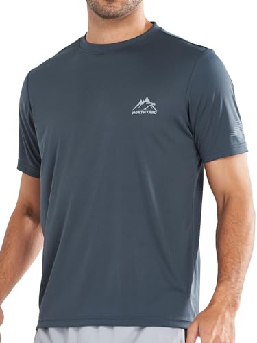 NORTHYARD Men's UPF 50+ Sun Protection Shirt Short Sleeve Swim Rash Guard SPF UV Athletic Workout Running T-Shirt Darkgrey 3XL