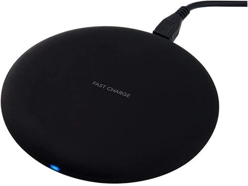 Compatibile Wireless Charger Single Fast Charging 2.0 con Power Adaper, Caricatore Qi Wireless Nero