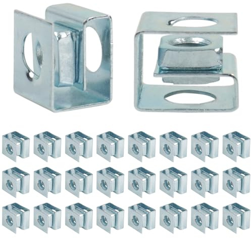 25 PCS Slide-on Cage Nuts, U Type Cage Nut, M6