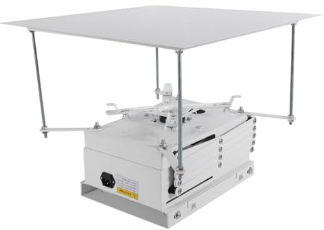 Caskunbsy Soporte de techo para proyector, colgante de proyector eléctrico, colgador de proyector, blanco, para escuelas, salas de conferencias, estudios.