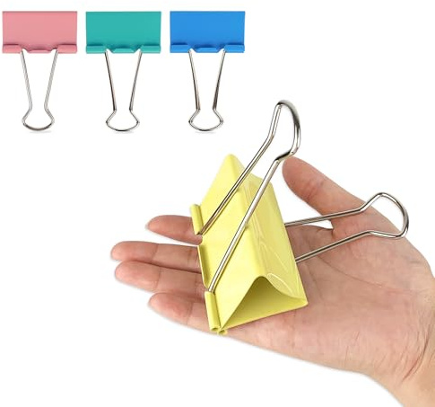 Mega-Sized 3-Inch Premium Colored Binder Clips - 8-Pack Featuring 4 Distinct Colors, 2 Extra Large Clips Each