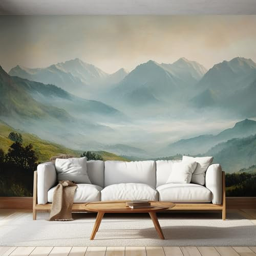 Générique Papier Peint Panoramique Montagne Papier Peint Intissé Fresque Murale Paysage Naturel, Decoration Murale pour Chambre Salon, 400 x 280 cm &WP