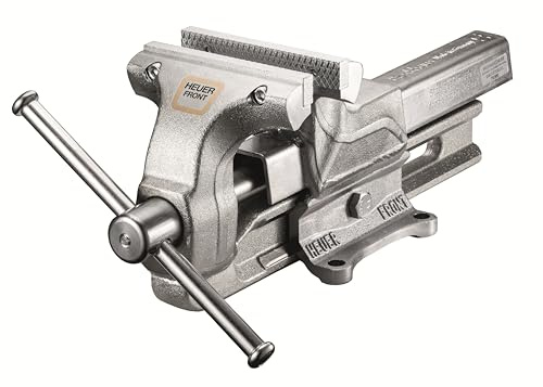 HEUER Morsa 160 mm - con ganasce intercambiabili (completamente zincate, dimensioni 53,5 x 16 x 22,5 cm, peso 27 kg, materiale acciaio) 101163