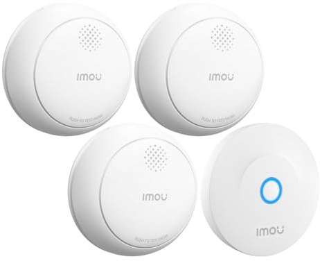 Imou Detector de Humo WiFi Inteligente,EN14604,Batería de 5 Años,3uds.+1Hub