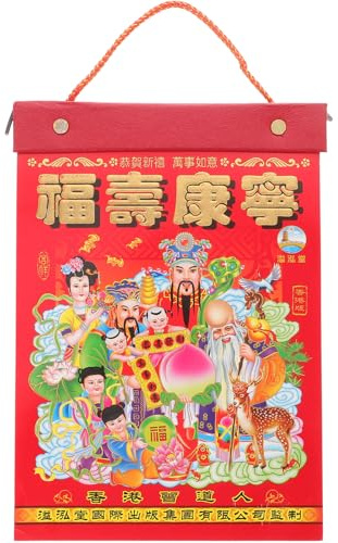 Beavorty Traditioneller Mondkalender Wandkalender 26,5x19cm Abreißbar Jahr Des Hasen Geschenk für Familie und Freunde Zufälliger Stil