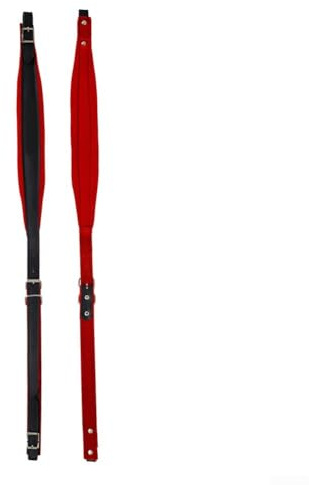 Tracolla per fisarmonica, coppia di cinghie per fisarmonica, regolabile, confortevole, in pelle, per fisarmonica e strumento da spalla (rosso)