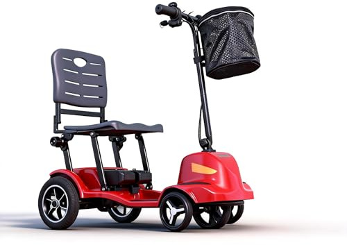 Scooter Elettrico Mobilità 60km Per Adulti Con Borsa Da Viaggio E Coppia Di Ruote Antiribaltamento, Scooter Mobilità Pieghevole Ultraleggero In Magnesio Da 15KG, Scooter Motorizzato Per Tutti I Terren