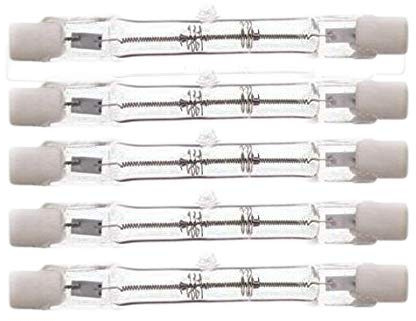 CTKcom 250-Watt 3.1-Inch T3 Halogen Bulbs(5 Pack) - J Type 78mm Double Ended 120 Volts 250 Watt T3 Halogen Bulbs R7S Double Ended Filament Flood Lights Quartz Tube Lamps 120V,5 Pack