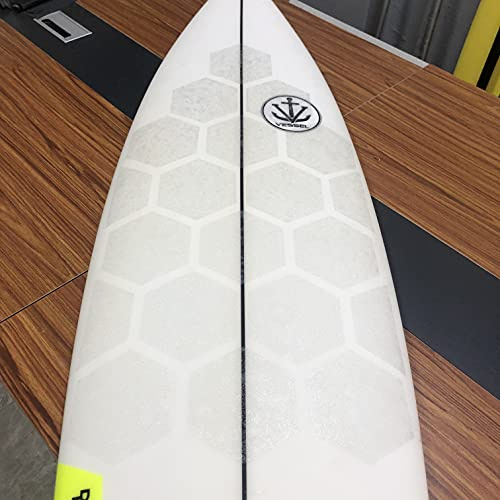 AQUBONA Almohadilla de tracción hexagonal transparente para tabla de surf