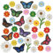 39 Stück Blumen Schmetterlinge Bügelflicken, Applikation Flicken Patches zum Aufbügeln Annähen Dekoration Patch Sticker, Gestickten Aufnäher Aufkleber für Kleidung Jean Jacken Tasche