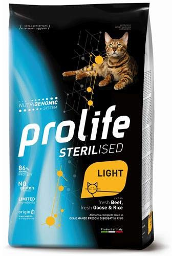 Prolife Esterilizado Light Cat Carne de Res, Ganso y Arroz – 7 kg