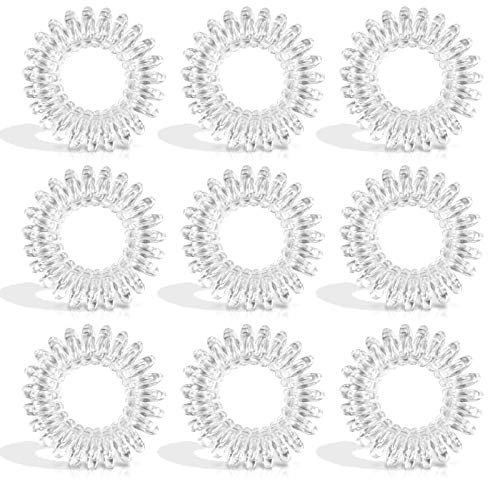 100 Pcs Spiral Haargummis Klare Haarbänder Spirale Elastisches Spule Haarband Kunststoff Telefonkabel haargummis für Damen Herren Mädchen Pferdeschwanz