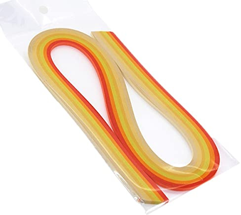 ODETOJOY Quilling Paper Gradient Quilling Remsor 5 mm hantverk papper Filigrana färg ramper kromatisk Crescendo 120 st längd 53 cm (gul)