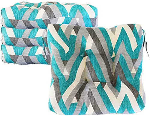 4 Cojines para Asientos de Silla, 40x40 CM, Altura de 7 CM, Acolchados,. Cómodos y BIandos, Ideal para sillas de Cocina y Salón, Comedor y jardín. (Pack 4 Unidades, Triángulo)