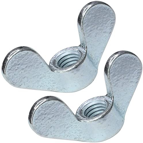 AERZETIX - C49372 - Lot de 2 Écrous papillons/à oreilles - écrous à ailettes - filetage M8 métrique femelle - en acier zingué