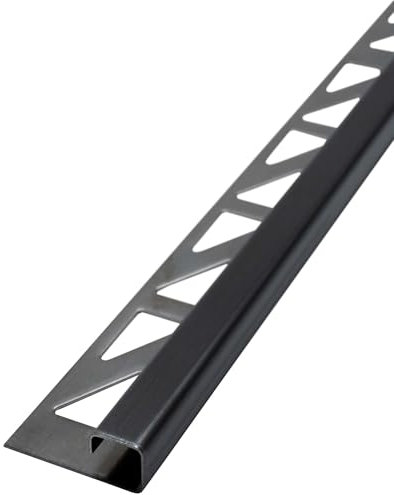 Dalsys Fliesenschiene 2,5m x 8mm Eckprofil Quadratprofil Edelstahl Schwarz gebürstet Fliesenprofil