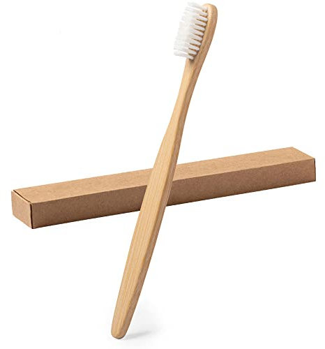 CEZARO - Zahnbürste aus natürlichem Bambus für Erwachsene | weiche Borsten | einzeln verpackt | umweltfreundlich (Lencix)