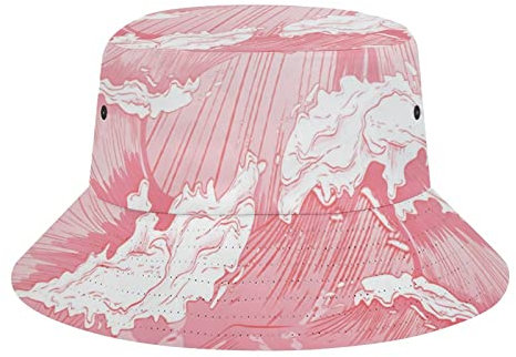 Herren Dame Fischerhüte Blaue Weiße Ozeanwelle Fischerhut Klassische Anglerhut Premium Strandkappe Für Angeln Sommer Wandern