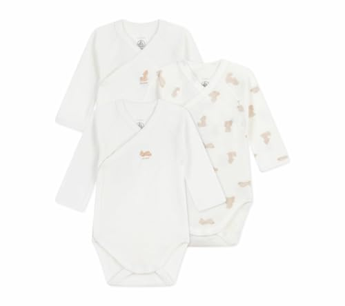 Petit Bateau Lot de Bodies Croisés Manches Longues en Coton Imprimé Bébé A0dzg00 Sous Vêtements JOUR Mixte bébé (lot de 3)