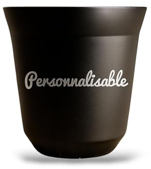 France Design Tasses expresso personnalisables en inox (Noire, 80ml)